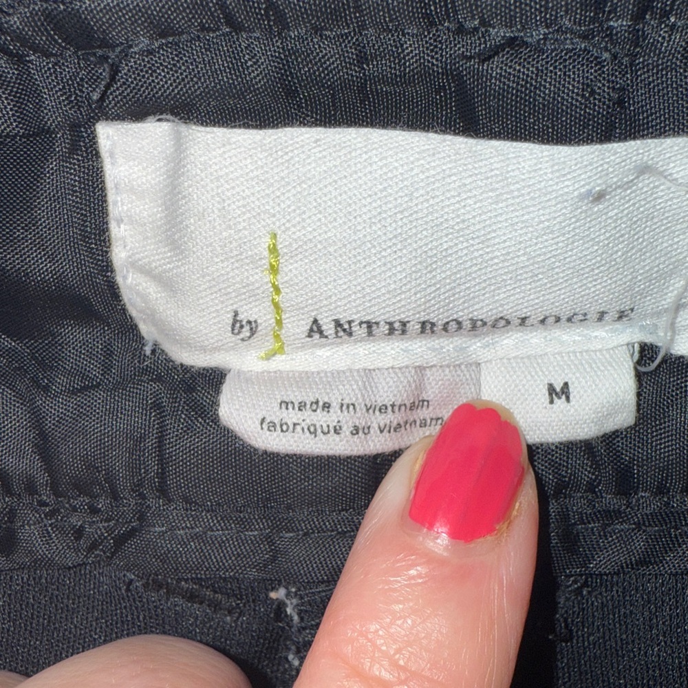 Anthropologie Black Slim Boot Pants with Ankle Zippers | Stretch Dress Trouser M - Picture 9 of 13